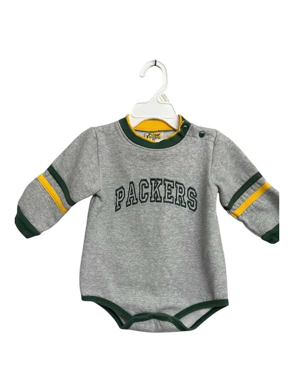 Vintage 90s NFL Green Bay Packers Baby
Sweatshirt Romper-Heather GraySize 12M